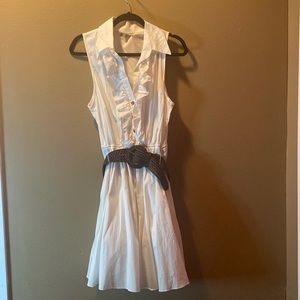 White Breezy Belted Dress